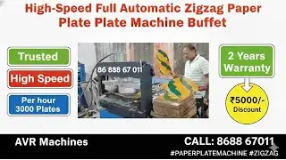 Latest High-Speed Full Automatic Zigzag Paper Plate Making Machine Buffet | AVR Machines
