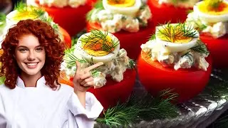 EASY Cold Stuffed Tomato Recipe with Hard-Boiled Egg Salad