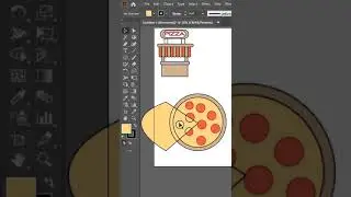 Flat Design pizza shop part 4 | Adobe Illustrator #tutorial #shorts #viral