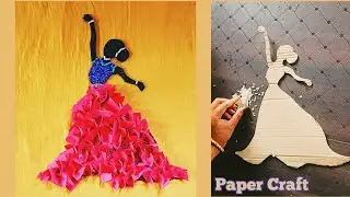 Dancing Girl Paper Craft | Amazing Design Using Rice & Paper | Home Decoration