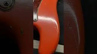 Project #763 &ndash; Precision Bass in Fiesta Red Nitro Relic (details of the cracks) 