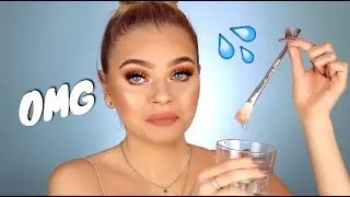 Full Face of Makeup Using WET BRUSHES CHALLENGE!! | Tina Halada