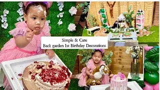 Simple & Cute Birthday Party Decorations on a budget|1st Bday ideas | Garden birthday party decor