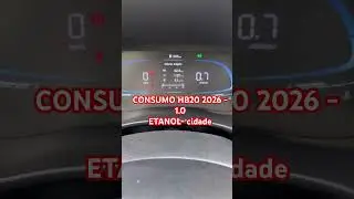 Consumo do HB20 Hatch 1.0 no ETANOL cidade, ja 2026 #hyundai #hb20 #automobile