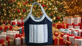 👛 Small Christmas Gift Bag DIY 🎁 | Super Quick Sewing Idea