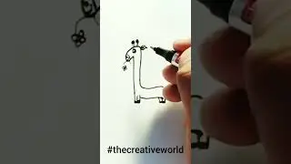 easy giraffe drawing from 1 number for beginners #shorts #thecreativeworld