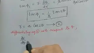 angle of intersection of two curves|| problem 3|| polar coordinates
