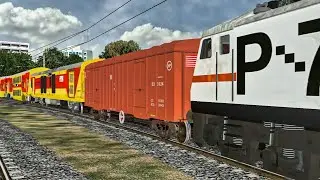 Rare Scene!! BCNA RAKE SEEN WITH DOUBLE DECKER EXPRESS IN MSTS OPEN RAILS