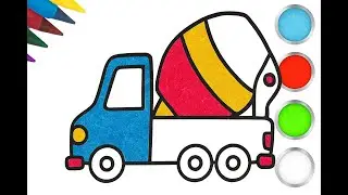 🛻 Cute Cement Mixer Truck Drawing for Kids 🎨 | Easy and Colorful Truck Art 🧱