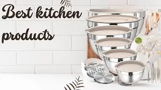 Mixing Bowls with Airtight Lids Set, 26PCS Stainless Steel Khaki Bowls with Grater Attachments| Best