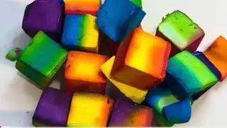 Dyed Colourful Multi Cube Gym Chalk Compilation @powdercrumblesasmr3604