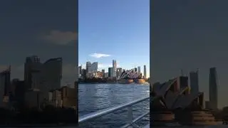 Sailing into Circular Quay in Sydney Harbour at sunset. Australia. ASMR Travel