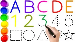 Learning Numbers and Shapes tracing Fun Activity for Kids | Easy Draw and Paint numbers | Cape Shape