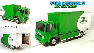 MEMBUAT TRUK BOX JNT CARGO EXPRESS FUSO FIGHTER BISA OLENG  || PINTU BISA BUKA 🚚