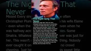 Christopher Plummer&rsquo;s Final Love Song #ChristopherPlummer IcXaF9nXE88 08 score70 unknown close up