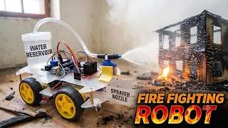 🔥Fire Fighting Robot🚒Using Arduino | Servo, Water Pump, IR Sensor🤖