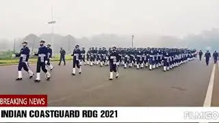 Indian Coastguard Contingent's Republic day 2021 Parade training on Rajpath Delhi