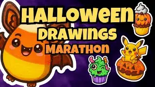 How to Draw Cute Halloween Characters 🎃 | 2-Hour Step-by-Step Posca Marker Tutorial for Beginners