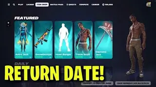 TRAVIS SCOTT SKIN RETURN RELEASE DATE in ITEM SHOP! (Travis Scott RETURNING to Fortnite Chapter 7)