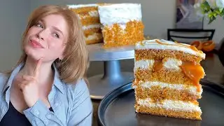 A Moist Carrot Cake 🥕 with Cream Cheese | caramel filling