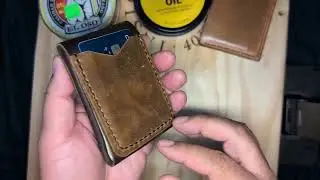 Trying to eliminate a blemish on my new wallet w/ mink oil & leather balm ASMR