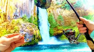 Fishing Below a Waterfall