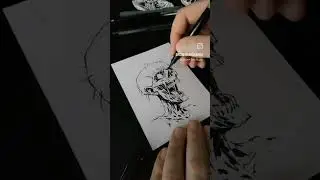 #art #artist #artwork #drawing #ink #inkdrawing #zombie