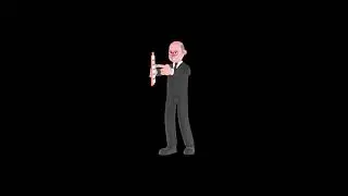 3D Cartoon Male Judge Character Turntable | Serious Checklist Review Pose
