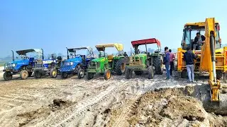New Jcb 3dx Backhoe Machine And Swaraj Sonalika Sikandar John Deere Tractor Load | Jcb Tractor Toy