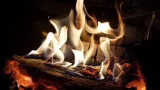 Close up slow motion fireplace - HD - 1 Hour