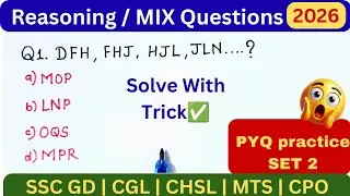 🔴Reasoning Important questions and tricks✅| For SSC GD, CHSL, MTS, CGL, RRB NTPC, & CBT Exams 