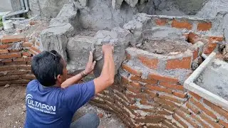 Cara membuat relief tebing kolam air terjun