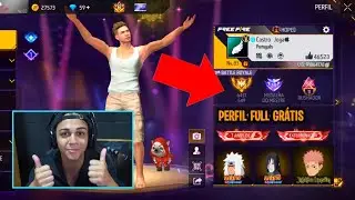 Montei um PERFIL no Free Fire só com ITENS GRÁTIS para INFLUENCIADORES me Avaliar! 