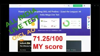 OICL AO ALL INDIA LIVE TEST 70+ SCORE 😯😯 #oicl #oiclao #testbooklivetest