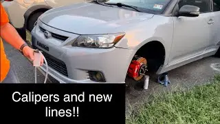 Как заменить передние тормозные суппорты и тормозные шланги на Scion tC 2011&ndash;2016 годов выпуска