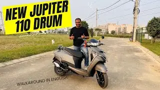Обзор и осмотр нового TVS Jupiter 110 Drum Ride | База Jupiter | На английском языке | Auto Quest