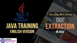 Java Class Room Training | English Edition | Digit Extraction in Java
