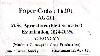 M.sc(Agronomy )1st sem modern concept in crop production m.sc AG previous year 2025