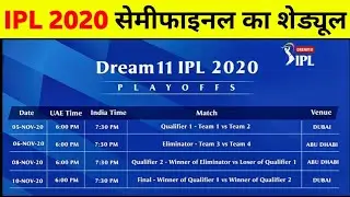 IPL 2020 Semi Final Schedule || IPL 2020 Playoff Schedule Announce By Bcci || IPL 2020 Playoffs