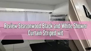 Review Seasonwood Black and White Shower Curtain Striped with Tassels for Bathroom Decor,Heavy Weigh