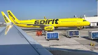 Spirit | Airbus A321 | Pushback | Taxi | Take-off | Fort Lauderdale Hollywood International Airport