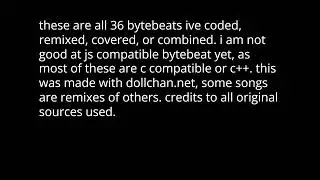 ALL 36 bytebeat codes i made