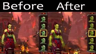 Faces of the New Female Orc Model - Before and After [WoD Beta]