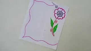 Simple and easy flower design #sideborderdesign #borderart #borderpattern 