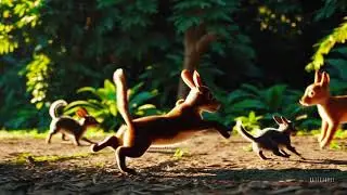 Cat puppy rabbit squirrel dancing
