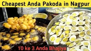 India's Cheapest 10 Rs Egg Pakoda / Anda Bhajiya in Nagpur | Best Anda Pakoda Wala Mominpura Nagpur