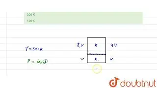 A gas is present in a cylinder fitted with movable piston. Above and below the piston there is e...