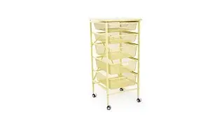 Origami 5Drawer Kitchen Cart with Wooden Top
