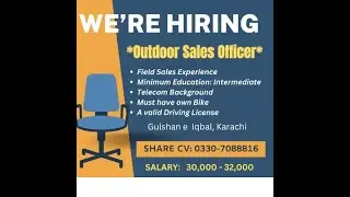 Outdoor Sales Officer | Jobs for intermediate in Karachi