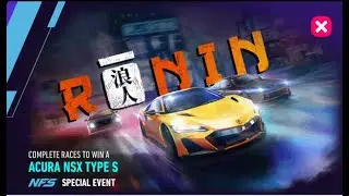 NFS No Limits | NFSNL | Walkthrough: Ronin | Acura NSX Type S | 0 gold spent | Day 6 Rhino
